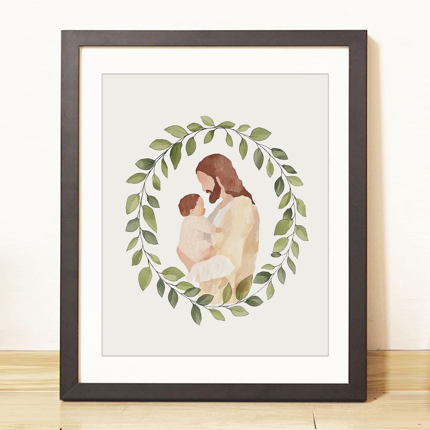 Miscarriage Baby Loss Watercolor Print, Jesus Christ Holding Gender Neutral Baby, Miscarriage Art, Miscarriage Keepsake, Baby Loss Gift, Baby Loss Sympathy Gift (5 X 7 Inches)