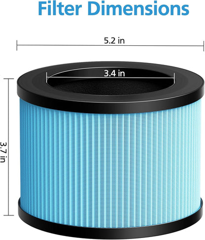 2 Pack MK-01 MK-06 TZ-K1 True HEPA Replacement Filter Compatible with MK-01 MK-06, Tolife TZ-K1, POMORON MJ001H, EPI081/EP1081 and Intelabe EPI080/EP1080 Air Purifier