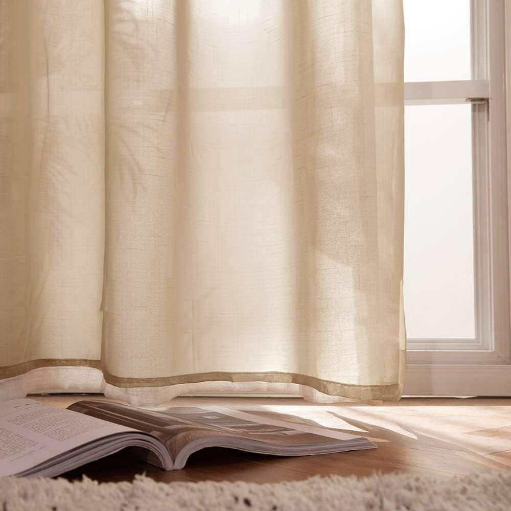 Window Scarf for Party Voile Curtain Scarf Sheer Window Valance Draping Fabric for Wedding Arch Ceremony Canopy Bed, Swag Curtain Window Treatment One Panel, 54 X 144 Inches Long, Brown