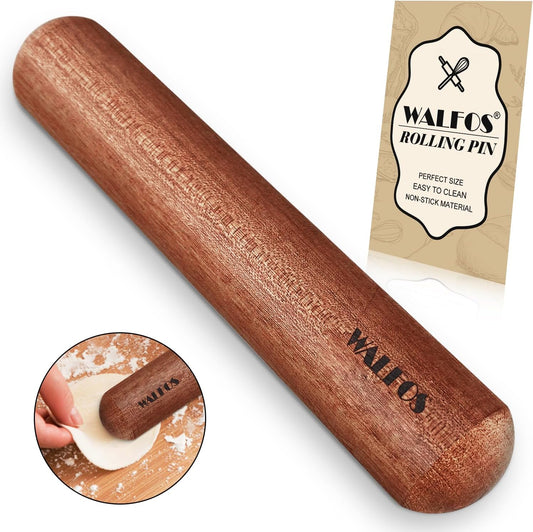 Mini Rolling Pin - Small Natural Wooden Rolling Pins, Baking Dough Roller for Pizza, Pie, Pasta, Bread, Pastry, No Coating (8Inch)
