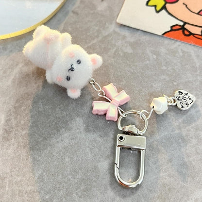 Cute Coquette Aesthetic Y2K Kawaii Keychain Strawberry Bow Star Pendants Keyrings Kawaii Accessories Keychain for Backpacks Purses Bags (Style 3)