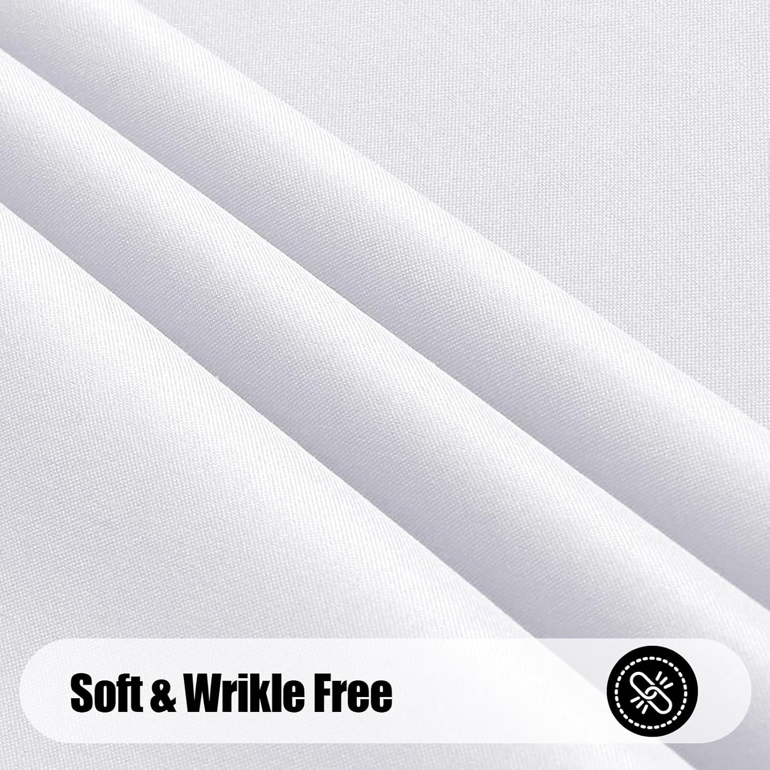 Rectangle Table Cloth, Waterproof Anti-Scratch Polyester Tablecloth, Decorative Washable Fabric Table Cover for Dining, Buffet, Parties and Outdoor, 60X84, White