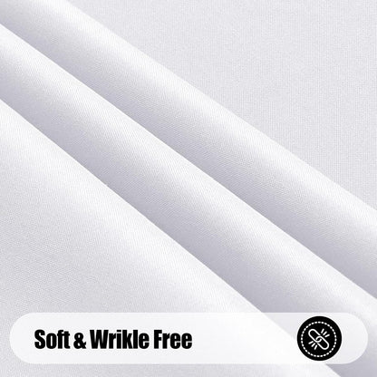 Rectangle Table Cloth, Waterproof Anti-Scratch Polyester Tablecloth, Decorative Washable Fabric Table Cover for Dining, Buffet, Parties and Outdoor, 60X84, White
