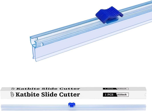 Slide Cutter 15.5 Inch for 15.5 Inches Plastic Food Wrap, Two Way Sliding Cutter for Aluminum Foil Parchment Paper Baking Paper Kitchen