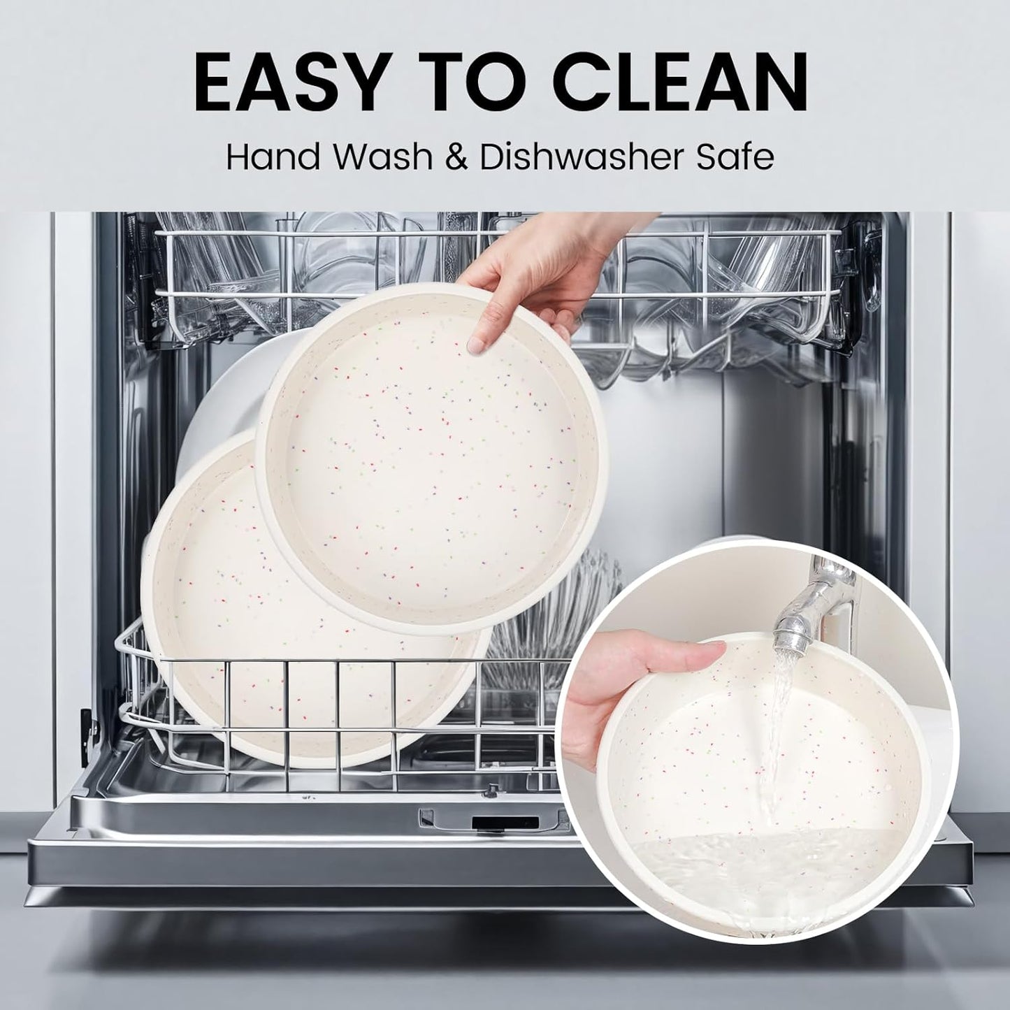 6 Inch Silicone round Cake Pan with Metal Reinforced Frame, Nonstick Silicone Springform Pan for Baking Suitable for Making Layers, Cheese & Chocolate Cakes