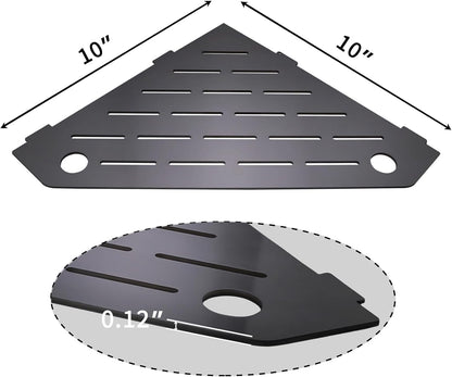 10" Corner Shower Shelves 2-Pcs, Rustproof 304 Stainless Steel Shower Corner Shelf with Razor Holder, No Drilling Bathroom Shower Shelf for Tiled Wall (Matte Black)