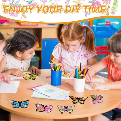 20-Piece Butterfly Diamond Painting Magnet Set - Decorative Refrigerator Art Stickers for Christmas