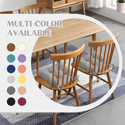 ® Chair Cushions for Dining Chairs, Tufted Memory Foam Chair Pads with Non-Slip Backing, Kitchen Seat Cushions with Ties, Washable Seat Pad Set of 4, 15.5" X 15.5" X 4", Light Grey