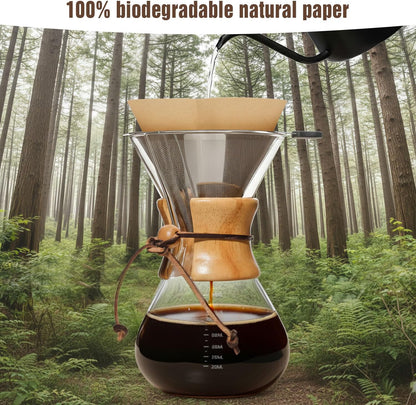 200 Count Cone Coffee Filters #4, Unbleached 04 Coffee Filters 8-12 Cup, Disposable Natural Paper Filters, No.4 Cone Filters for Ninja, Pour over and Drip Coffee Maker