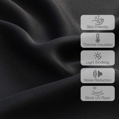 Black Valances for Window, Room Darkening Short Curtains for Kitchen Bedroom Living Room, Rod Pocket Top Small Window Treatment Valance RV Bunk Panels, 40" Wx14 L, 2 Pieces