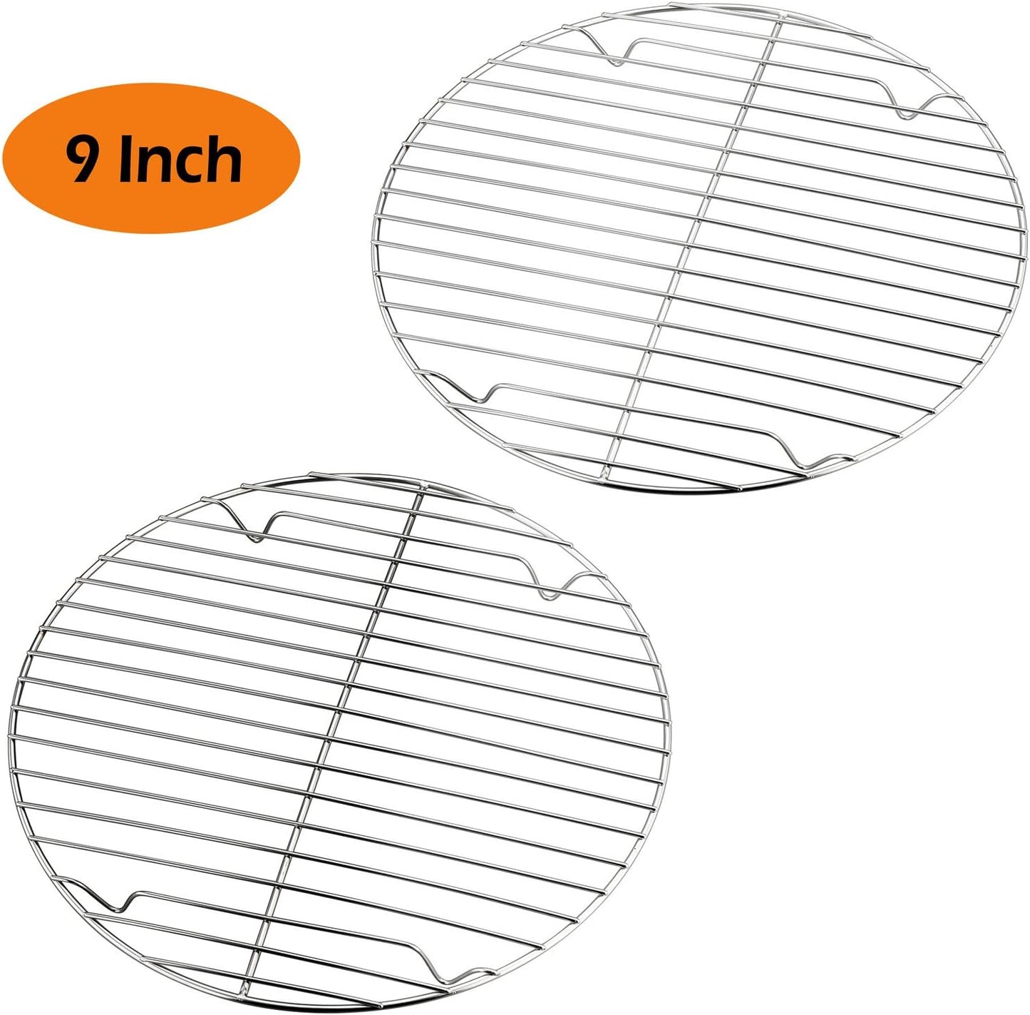 9 Inch Cooking Rack Round, Stainless Steel round Rack for Cooking Cooling Steaming Baking, Fit Air Fryer Pot Pressure Cooker, 2 Pack -Oven & Dishwasher Safe