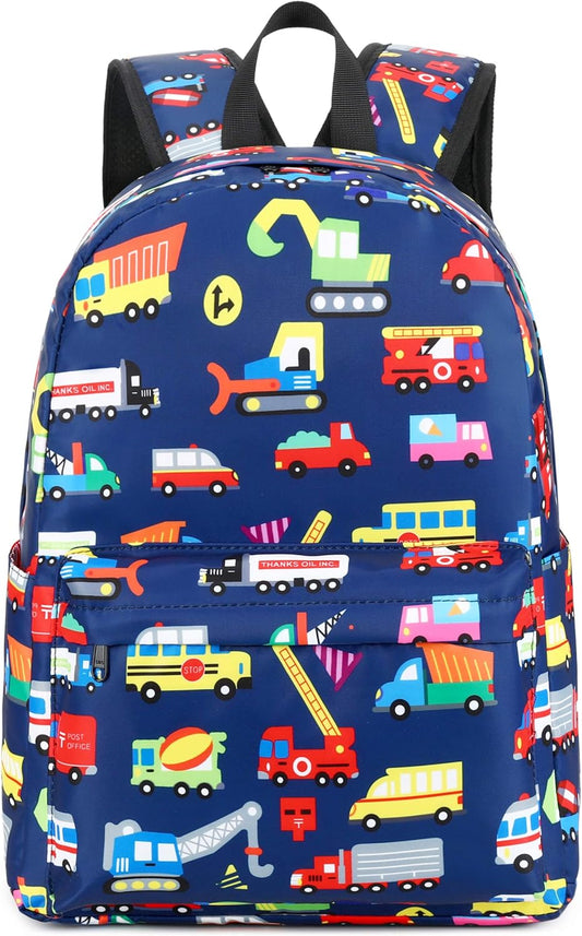 Preschool Backpack Kids School Bookbags for Boys Girls Kindergarten Toddler School Bags (Truck Navy)