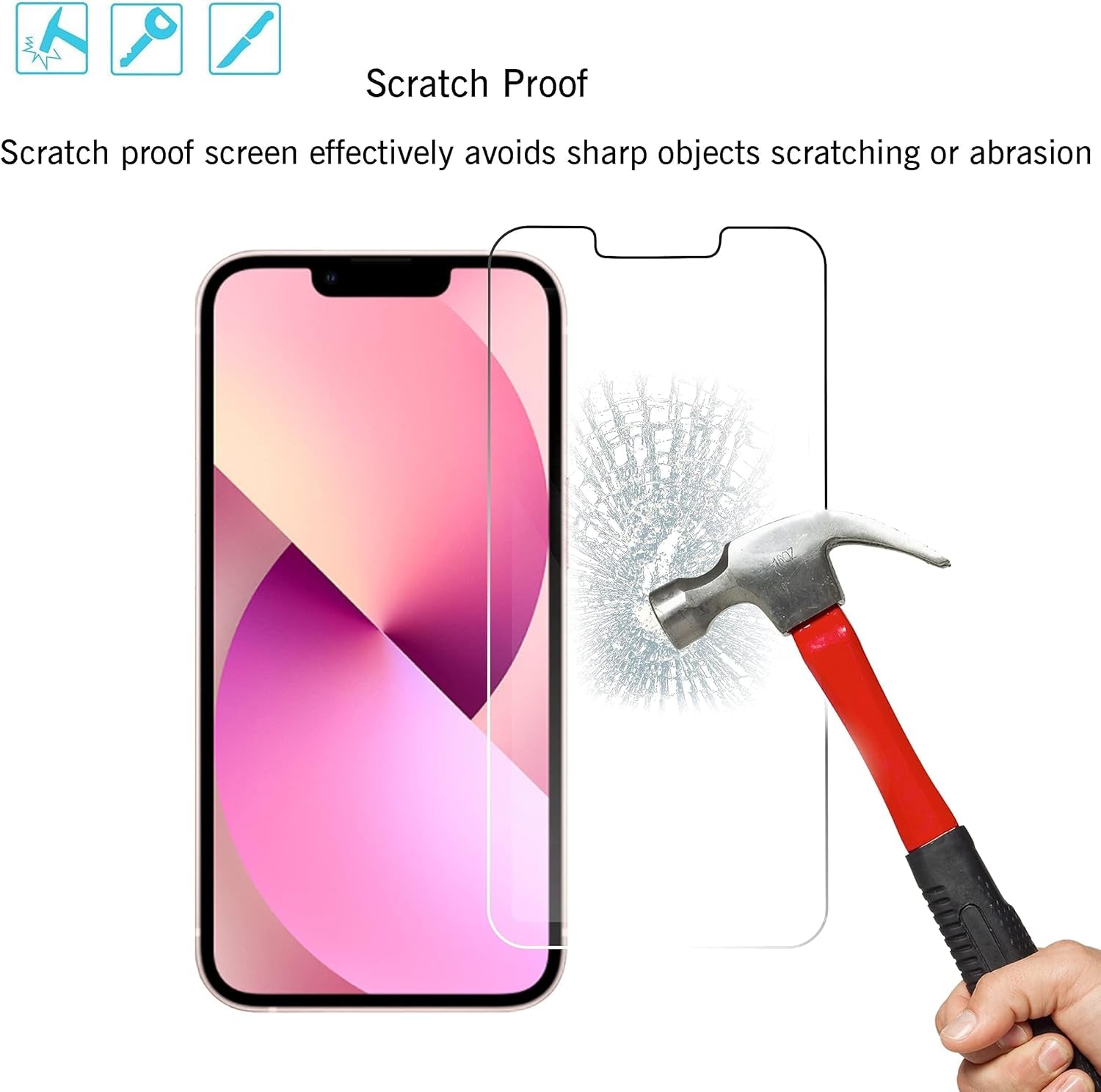 Glass Screen Protector Compatible for Iphone 13 & 13 Mini [5.4 & 6.1 Inch] 3 Pack Tempered Glass & Camera Lens Protector