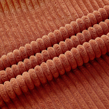 Set of 2 Burnt Orange Boho Decorative Throw Pillow Covers 16X16 Inch with Diagonally Pattern for Living Room Couch Bed Sofa, Soft Textured Corduroy Aesthetic Farmhouse Home Decor 40X40 Cm