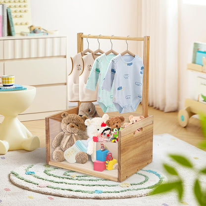 Elegant Wooden Baby Shower Crate with Handle - Ideal Gift Basket for Baby Clothes and Thoughtful Pregnancy Gifts for New Parents