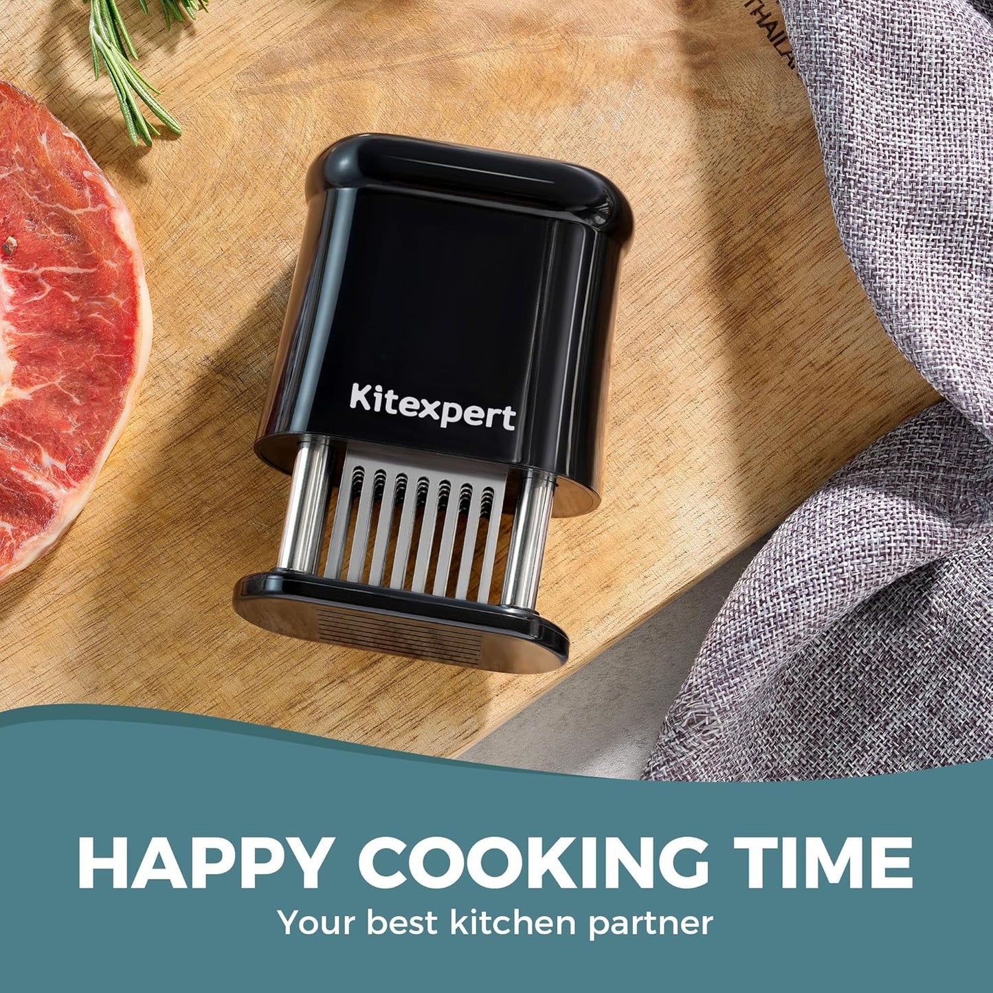 Meat Tenderizer Tool with 56 Stainless Steel Ultra Sharp Needle Blade, Durable Meat Tenderizer with Safety Lock, Chicken Tenderizer for Beef, Steak, Meat Tenderizer Machine