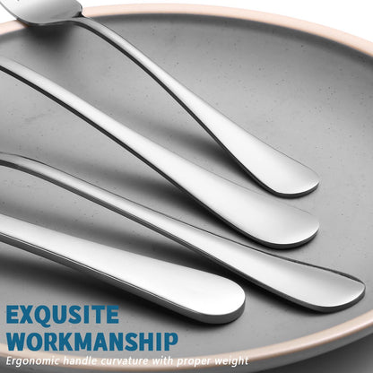 30 Piece Silverware Set, Stainless Steel Flatware Utensil Sets for 6, Silver Cutlery Set Includes Forks Spoons Knives, Mirror Polished, Dishwasher Safe