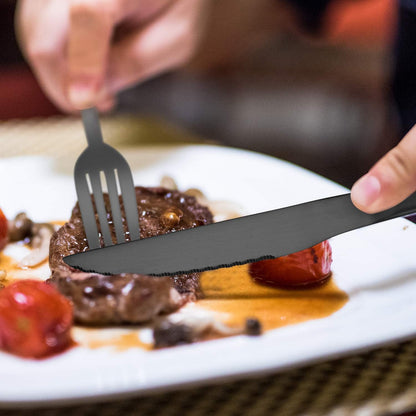 SHARECOKK Steak Knives Set of 4 - Stainless Steel Serrated Steak Knives, Kitchen Steak Knife Set, Dishwasher Safe