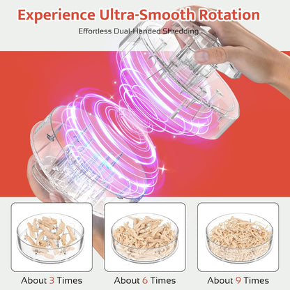 Chicken Shredder Tool Twist, 7.59” Clear Handheld Meat Shredder with Detachable Ergonomic Handle, Small Visible Kitchen Tools for Shred Chicken Pork Beef(2025 New)