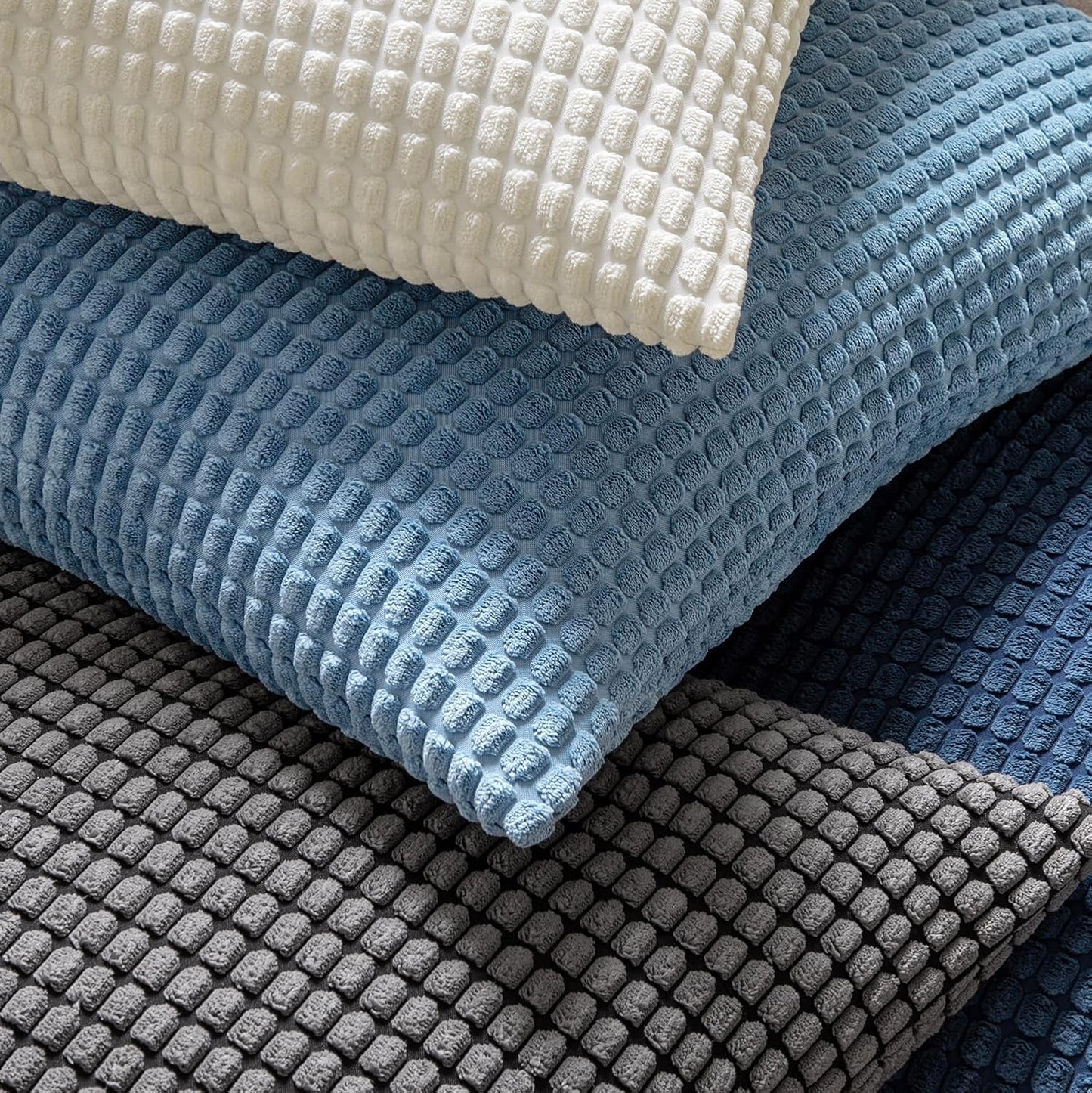 Pack of 2 Pillow Covers 18X18 Inch Granules Soft Corduroy Decorative Throw Pillow Covers for Couch Cushion Sofa Bedroom Living Room, Grey