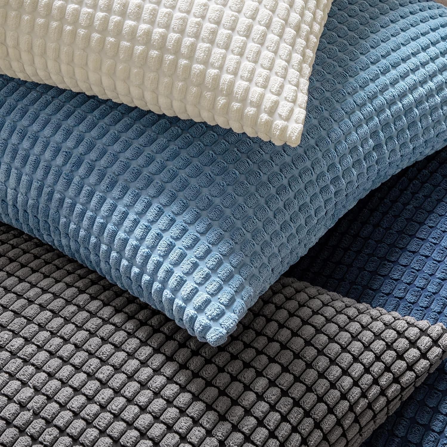 Pack of 2 Pillow Covers 18X18 Inch Granules Soft Corduroy Decorative Throw Pillow Covers for Couch Cushion Sofa Bedroom Living Room, Grey