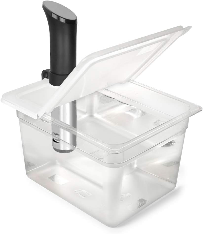 Sous Vide Container 12 Quart EVC-12 with Collapsible Hinged Lid Compatible with Anova Nano or AN500-US00 or Anova Pro 3.0 or Anova Mini, Also Fits Instant Pot