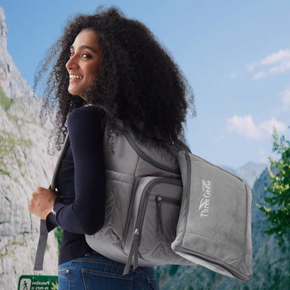 2-in-1 Travel Blanket and Pillow Set, Soft Flannel Airplane Throw with Luggage Strap, 65x40 Inches, Portable Compact Design with Carry Bag, Perfect for Travel Comfort