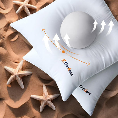 Set of 2 18x18 Outdoor Waterproof Throw Pillow Inserts - Decorative Water-Resistant Cushions for Patio and Garden