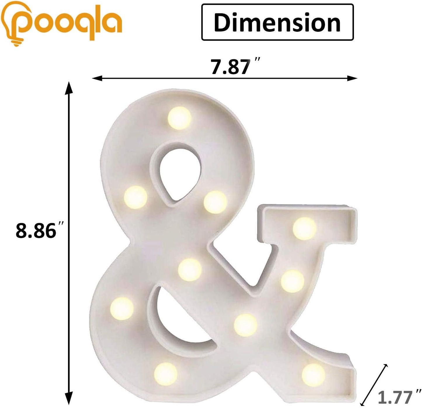 Ampersand Symbol Marquee Letter Lights Alphabet Light up Sign for Wedding Home Party Bar Decoration &