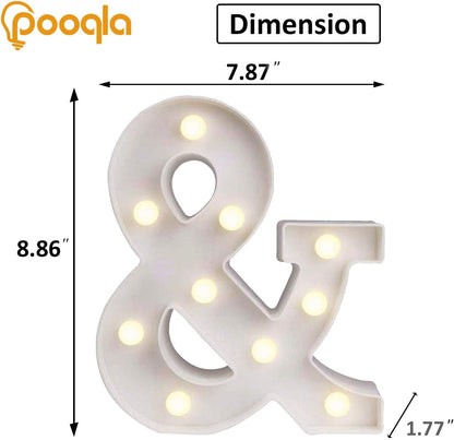 Ampersand Symbol Marquee Letter Lights Alphabet Light up Sign for Wedding Home Party Bar Decoration &