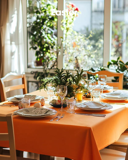 Plastic Table Cloth Disposable 20 Pack, 54 X 108 Inch Table Cloths, Halloween Party, Thanksgiving Decorations, Harvest, Fall Tablecloths, Rectangle Tables, Leakproof & Sturdy, Orange