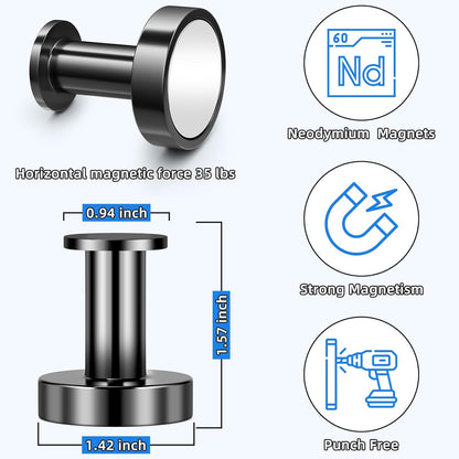 2-Pack 150LBS Heavy-Duty Neodymium N52 Magnetic Hooks for Versatile Hanging Solutions in Cruise, Garage, and Outdoor Use