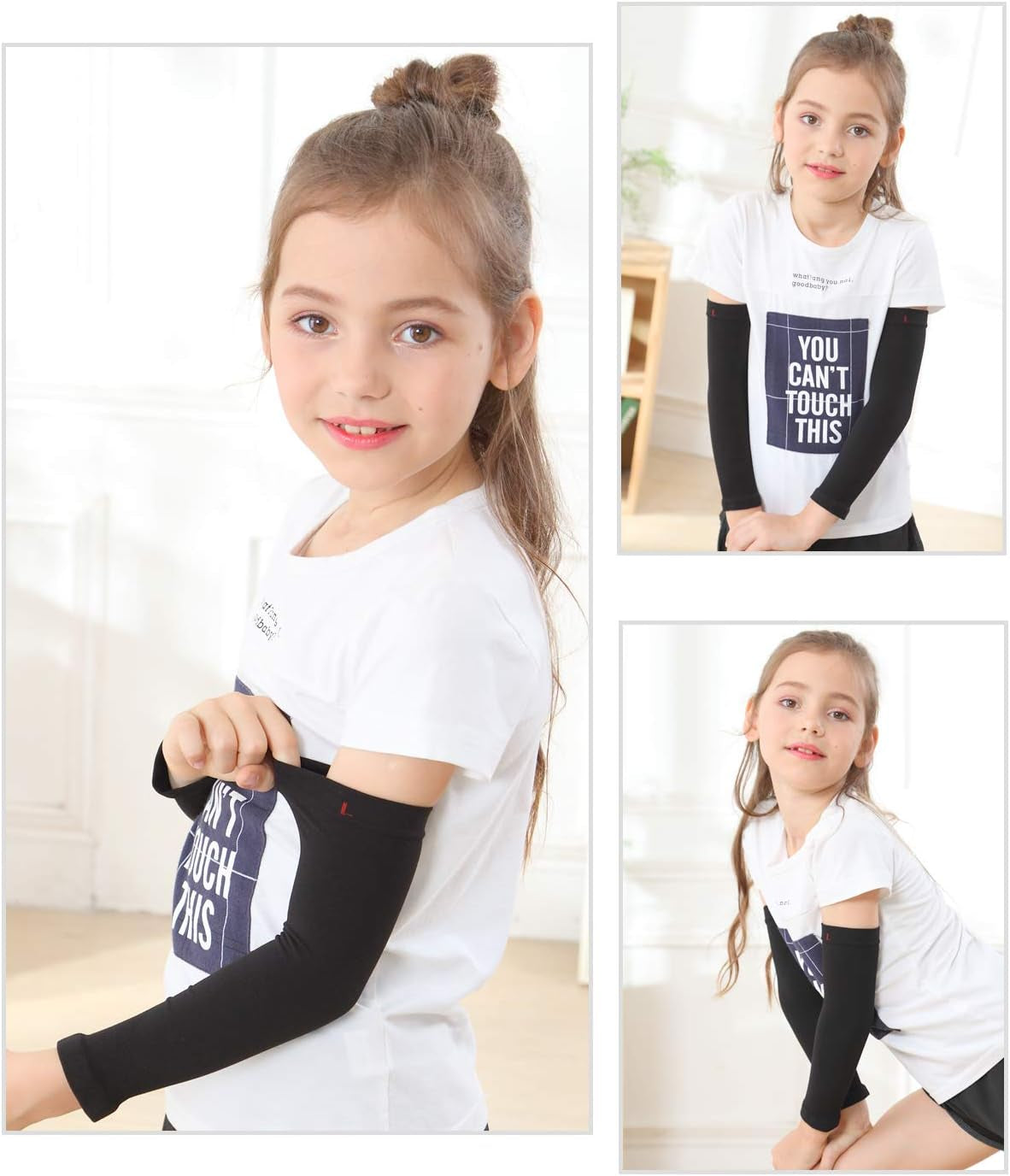 3 Pairs Arm Sleeves for Kids Babies Toddlers, UV Sun Protection Arm Cover for Eczeme and Prevent Scratching