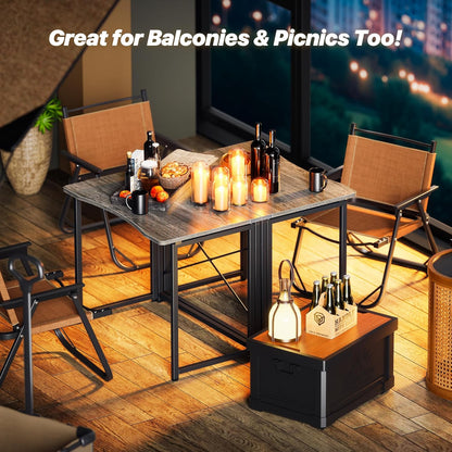 Compact Folding Desk for Small Spaces, 31.5 Inch Portable Computer Table for Home Office, Study, Bedroom, and Dorm, Space-Saving Design, Easy to Fold, Grey