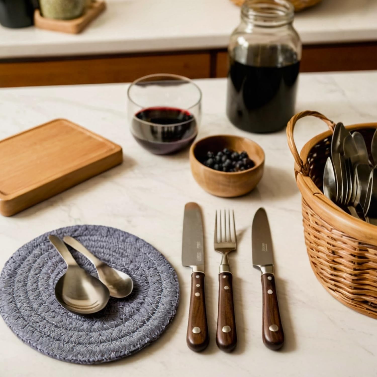 Coaster for Drink, Beer, Coffee, Cotton Coaster Set of 6 for Kinds Cups, Home Kitchen Table Decor Essentials Bar Accessories House Warming Gifts