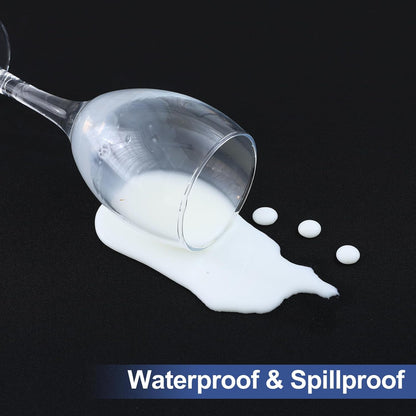 Rectangle Table Cloth Cover, Waterproof Polyester Elastic Fitted Tablecloth, Fits for 6 Foot Folding Tables, Washable Table Protector for Picnic, Camping, Outdoor (Black, 30" X 72")