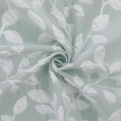 Anna White Green Valances for Windows 14 Inches Long 1 Pieces, Light Filtering Soft 3D Embossed Textured Fabric Curtains for Bedroom Basement Small Windows, 56Wx14L Inches