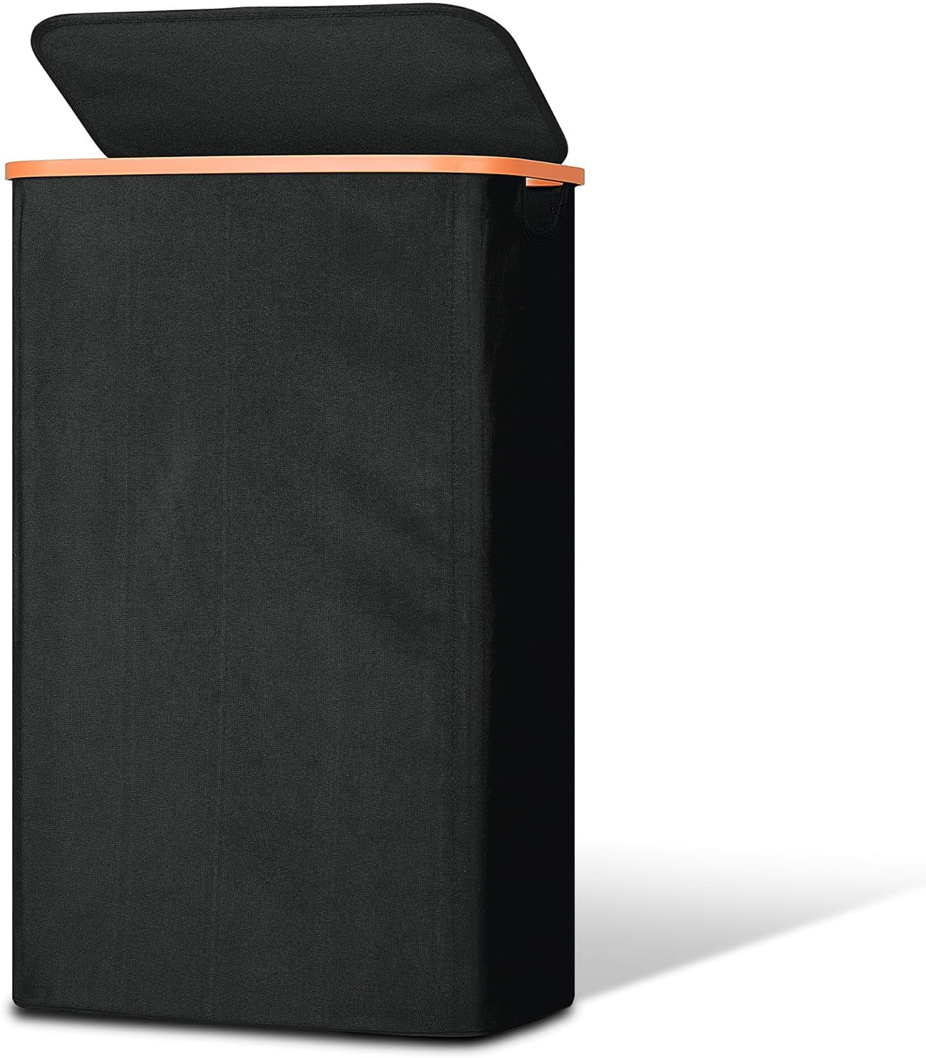 Slim Laundry Basket with Lid, Narrow Dirty Clothes Hampers for Laundry with ABS Handle, Skinny Laundry Bin for Laundry Room, Dorm, Bedroom and Bathroom, 19.8 Gallon (75L) Black
