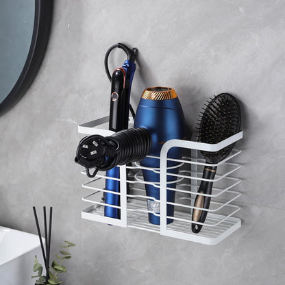 Adjustable Height Hair Dryer Holder - Professional Hair Tool Organizer for Bathroom Storage of Hot Styling Tools, Including Hair Dryer, Flat Iron, Curling Iron, and Straightener