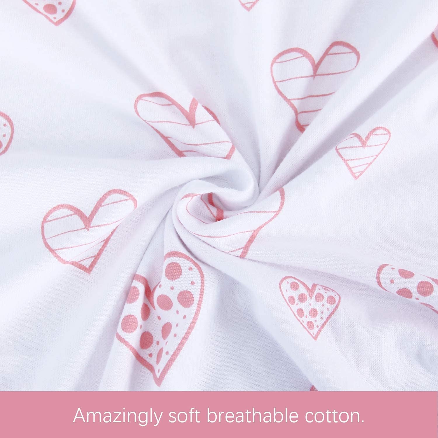 Nursing Pillow Cover 2 Pack for Boppy Pillow 100% Stretchy Cotton Large Zipper Super Soft & Breathable Infant Support Breastfeeding Cover for Moms or Little Girl Gifts