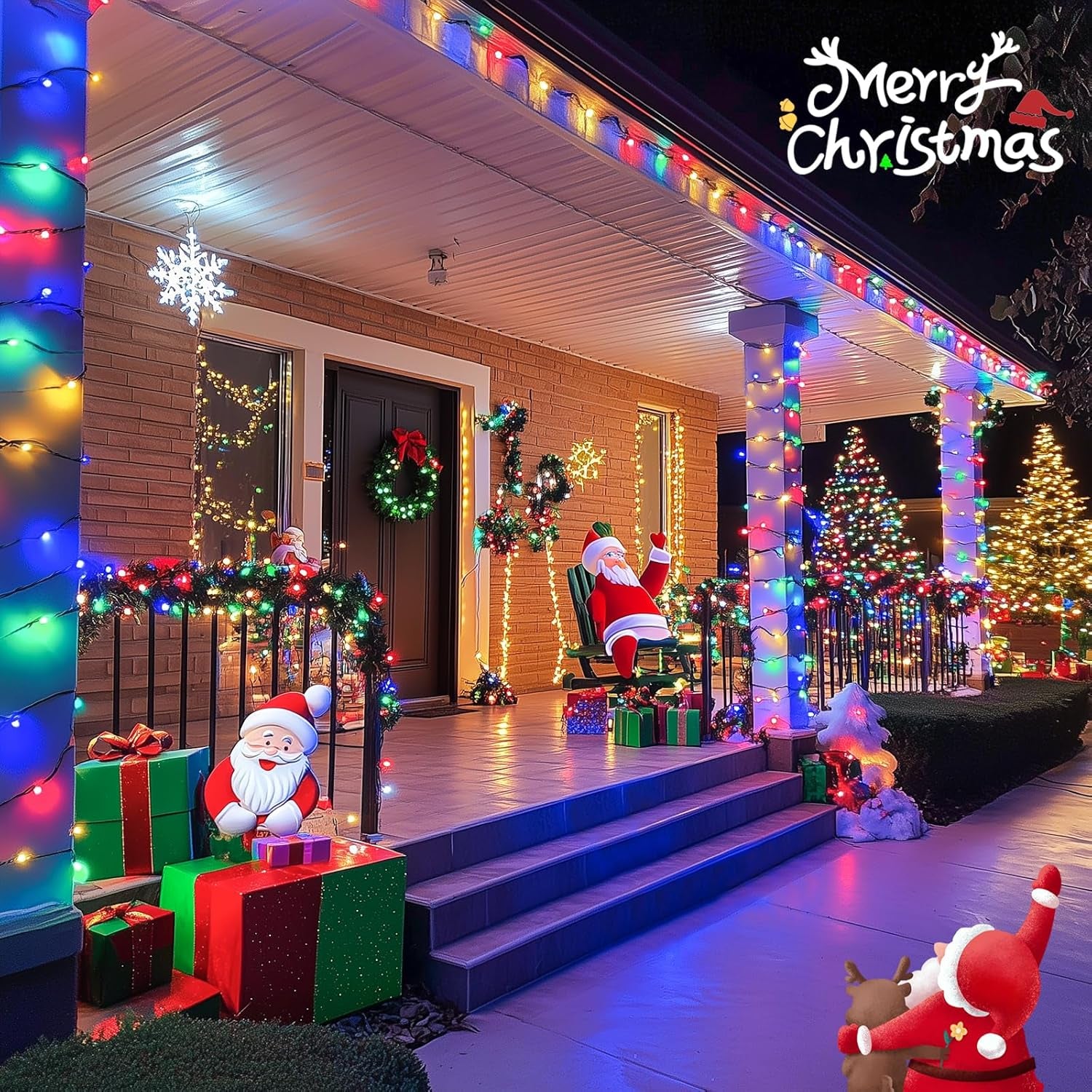 600 LED Solar Christmas Lights Outdoor Waterproof, 206.7 Ft Solar String Lights Outdoor, 8 Modes Tree Light for outside Yard Patio Christmas Decorations