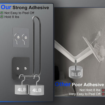 4 Pack Hat Racks - Baseball Cap Hat Holder, Organizer - Strong Adhesive/Wall Drilled for Door, Bedroom, Closet (Black)