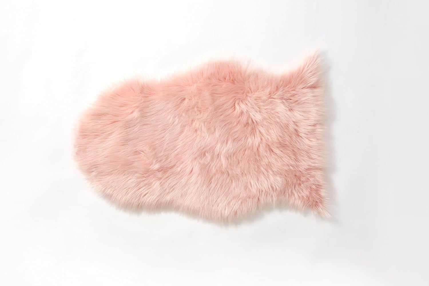 2X3 Fluffy Faux Fur Rug, Ultra Soft Shaggy Sheepskin Rug, High Pile Suede Backed Plush Area Rugs for Bedroom Living Room Indoor Floor Chair Cover Sofa, Pink