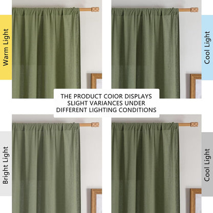 Colin Sage Green Curtains 84 Inches Long for Bedroom Living Room 2 Panels Set, Semi Sheer Light Filtering Soft Linen Textured Curtain, Modern Rod Pocket Drapes, 2 Panels, 42 X 84 Inch
