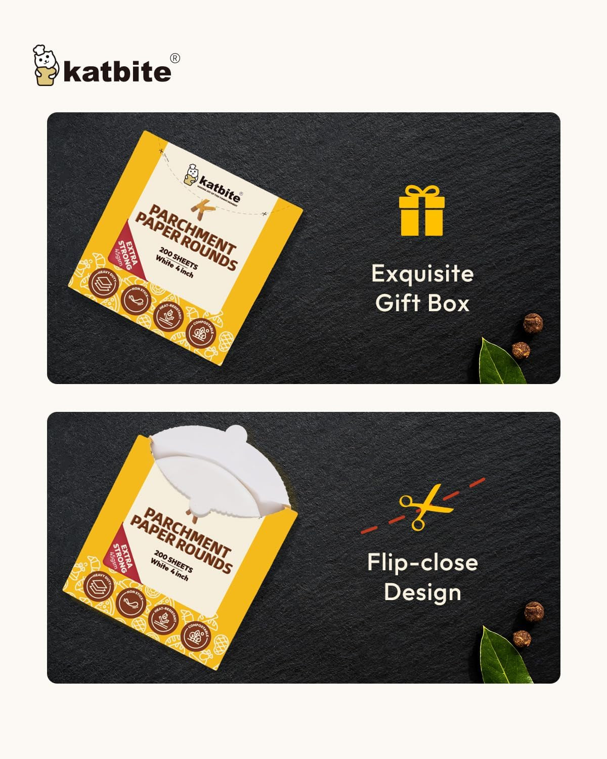 Heavy Duty Parchment Rounds 4 Inch, 200Pcs round Parchment Patty Paper Rounds, Use for Baking Small Cakes, Separating Frozen Patty, Toaster Oven, Tortilla Press