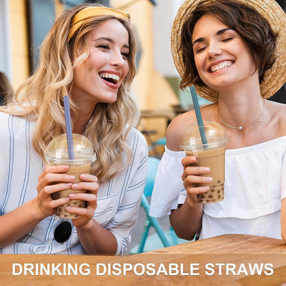 100 Pcs Jumbo Smoothie Straws, Disposable Wide Plastic Drinking Straws, Colorful Plastic Straws for Milkshakes, Smoothies, Boba, Bubble Tea, Ice Coffee - 8.5"L, 0.4" D
