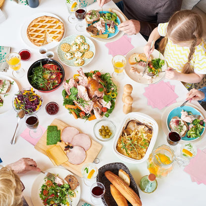 50 Pcs 3-Ply Light Pink Napkins Disposable Pink Cocktail Napkins Dessert for Dinner Wedding Birthday Party Anniversary Party, Baby Shower, Baby Pink Napkins 5 X 5 Inch Folded