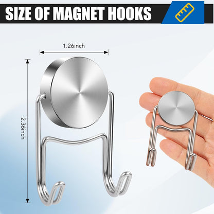 Magnet Hooks for Cruise Cabins, 80Lbs Swivel Magnets with Hooks, Cruise Ship Essentials, Heavy Duty Magnet Hook for Fridge, Hanging, Classroom, Whiteboard, Grill, and Strong Magnets -5 Pcs