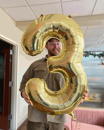 1 Balloon - Champagne Gold Birthday Number Balloons, 40 Inch Large Foil Balloons for Men Women Boys Girls Champagne Gold Themed Birthday Decorations