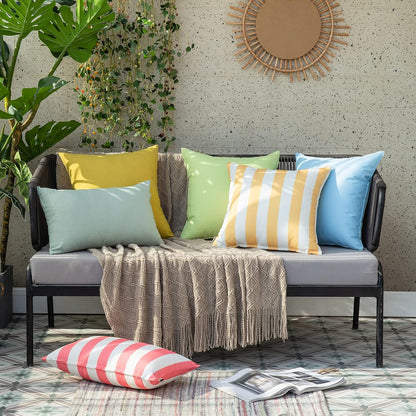 12 X 20 Outdoor Pillow Inserts - Set of 2 Premium Water Resistant Throw Pillows Shredded Memory Foam Cooling Filler - Lumbar Decorative Couch Stuffer Sham for Patio Funiture